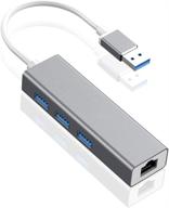 💻 exkokoro usb 3.0 data hub with 10/100m ethernet lan adapter and 6.5 ft extension cable – ideal for pc, laptop, usb drives, computers, tablets, and more логотип