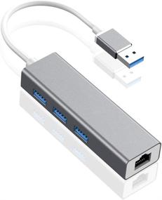 img 4 attached to 💻 EXKOKORO USB 3.0 Data Hub with 10/100M Ethernet LAN Adapter and 6.5 FT Extension Cable – Ideal for PC, Laptop, USB Drives, Computers, Tablets, and More