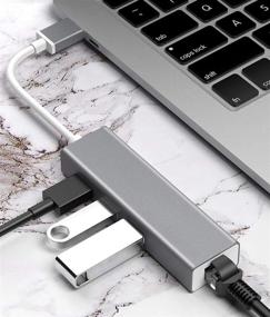 img 3 attached to 💻 EXKOKORO USB 3.0 Data Hub with 10/100M Ethernet LAN Adapter and 6.5 FT Extension Cable – Ideal for PC, Laptop, USB Drives, Computers, Tablets, and More