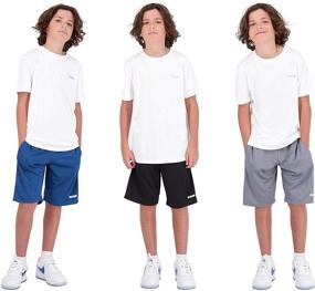 img 1 attached to 🏀 Boys Basketball Shorts 3-Pack – Optimal Athletic Performance Shorts for Boys