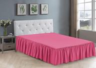 🏠 new home collection full size hot pink bedskirt with ruffled fabric top and bottom - 17 inch drop logo