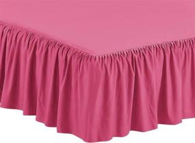 img 2 attached to 🏠 New Home Collection Full Size Hot Pink Bedskirt with Ruffled Fabric Top and Bottom - 17 Inch Drop