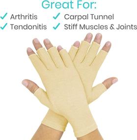 img 2 attached to 🧤 Vive Compression Arthritis Gloves: Comfortable Fit for Men and Women with Open Finger Design - Relieves Rheumatoid and Osteoarthritis Pain