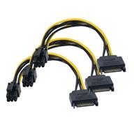 🔌 набор адаптеров sata power cable для карты pci express, 15-контактный sata к 6-контактному разъему, длина 8 дюймов логотип