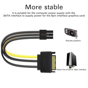 img 3 attached to 🔌 Набор адаптеров SATA Power Cable для карты PCI Express, 15-контактный SATA к 6-контактному разъему, длина 8 дюймов