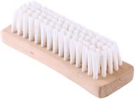 🧺 ounona multi-use clothes shoes shine brush: a versatile laundry cleaning brush with soft nylon bristles and wooden handle for down jackets and coats (white) logo