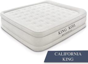 img 3 attached to 🛏️ King Koil California King Luxury Raised Air Mattress with Built-in Pump, Comfort Quilt Top | High Capacity Internal Pump for Home, Camping, Travel | 1-Year Manufacturer Guarantee