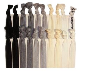 img 1 attached to 💇 Kenz Laurenz Hair Ties Ponytail Holders - 20 Pack, Black Ombre No Crease Elastic Styling Accessories"
