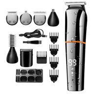 🧔 cordless 6-in-1 beard trimmer for men - hair clippers, body groomer, mustache & nose hair, waterproof & fast rechargeable - multi-functional grooming kit with usb logo