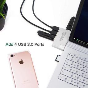 img 3 attached to 🔌 Plugable USB Hub: Rotating 4 Port USB 3.0 Hub, Powered | Windows, macOS, Linux Compatible | USB 2.0 Backwards Compatible +