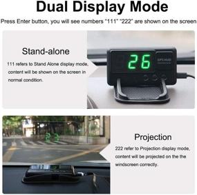 img 2 attached to 🚗 VJOYCAR C60 GPS спидометр HUD, навигатор в лобовое стекло для автомобилей, проектор цифровой скорости MPH, предупреждение о превышении скорости, 100% универсальный для всех автомобилей, автобусов, грузовиков, велосипедов, скутеров и квадроциклов.