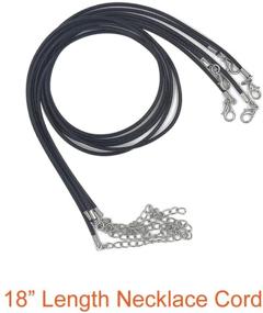 img 2 attached to 📿 Paxcoo 50Pcs 18" Black Waxed Necklace Cord: Perfect for Jewelry Making