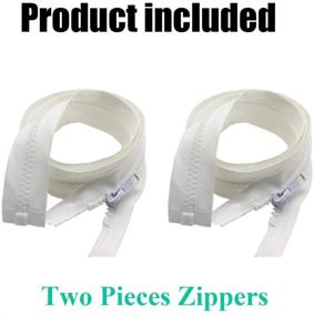 img 2 attached to 🔌 YaHoGa 2PCS 26 Inch #5 Separating Jacket Zippers for Sewing Coats - White Molded Plastic Zipper Bulk Pack (26&#34; White)