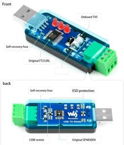 img 3 attached to 🔌 Original FT232RL Industrial USB to RS485 Converter Adapter | Fast Communication, Embedded Protection Circuits, Resettable Fuse, ESD Protection TVS Diode, Automatic Transceiving