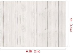 img 3 attached to 6.5x5ft Wooden Photography Studio Backdrop with White Wood Background - Kackool