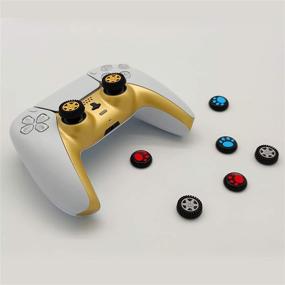 img 1 attached to [2 Pack] Jusy Decoration Shell for PS5 Controllers: Custom Faceplate Replacement with Accessories - Gold+Silver