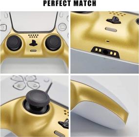 img 3 attached to [2 Pack] Jusy Decoration Shell for PS5 Controllers: Custom Faceplate Replacement with Accessories - Gold+Silver