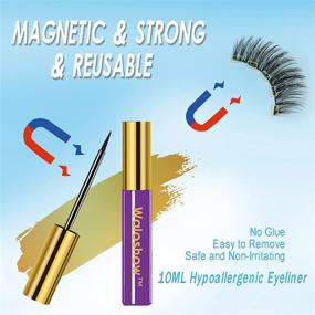 img 2 attached to Waterproof Magnetic Eyelashes and Eyeliner Kit | Easy-to-Wear 3D Magic Eyelashes Set with 7 Pairs Reusable False Eyelashes, Tweezer, and Long-Lasting Eyeliners | Natural Look for all Occasions, No Glue Required