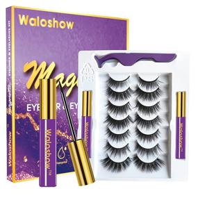 img 4 attached to Waterproof Magnetic Eyelashes and Eyeliner Kit | Easy-to-Wear 3D Magic Eyelashes Set with 7 Pairs Reusable False Eyelashes, Tweezer, and Long-Lasting Eyeliners | Natural Look for all Occasions, No Glue Required