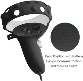 img 1 attached to 🎮 Обложка рукоятки NANW Touch Controller для Oculus Quest 2 | Эластичные силиконовые ремешки на косточках пальцев | Защитный чехол для кожи | Анти-выкидывающий рукав | Совместимость с Quest 2-Черный