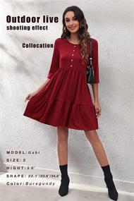 img 2 attached to Sureple Womens Dresses Pockets Burgundy L Women's Clothing for Dresses