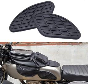 img 4 attached to 🏍️ Наклейки защиты боковых панелей топливного бака Cafe Racer Vintage с подушками для коленей для мотоциклов