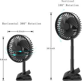 img 3 attached to 🌬️ Quiet Portable Desk Fan for Office and Home - Rechargeable, 360° Rotation, 4 Speeds, Timing Setting, Ideal for Treadmill