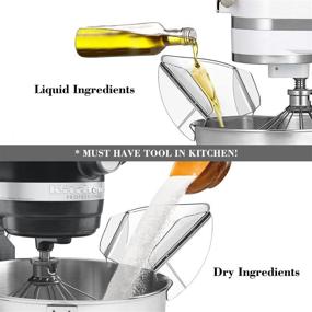 img 2 attached to 🌪️ Streamline Your Mixing Process with ucho Pouring Shield: Metal Mixing Bowl's Universal Pouring Chute - Essential Kitchenaid Mixer Attachment for Stainless Steel Bowls