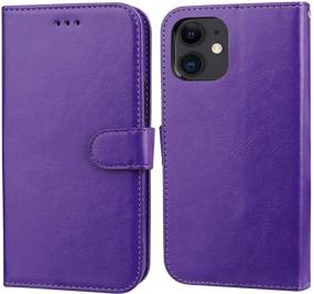 img 3 attached to Bocasal Compatible With IPhone 12 Mini Wallet Case With Card Holder PU Leather Magnetic Detachable Kickstand Shockproof Wrist Strap Removable Flip Cover (Purple)