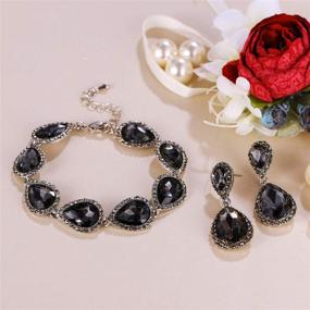 img 2 attached to 💎 Exquisite EVER FAITH Crystal Drop Earrings Bracelet Set for Elegant Bridal Prom