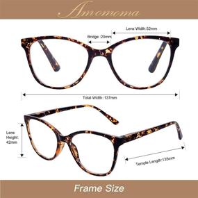 img 1 attached to 👓 AMOMOMA Blue Light Blocking Cat Eye Reading Glasses for Women - Lightweight Eyeglasses Frames with Spring Hinge (AM6001)