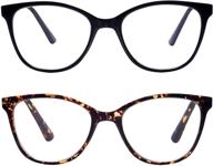 👓 amomoma blue light blocking cat eye reading glasses for women - lightweight eyeglasses frames with spring hinge (am6001) logo