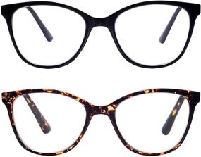 img 4 attached to 👓 AMOMOMA Blue Light Blocking Cat Eye Reading Glasses for Women - Lightweight Eyeglasses Frames with Spring Hinge (AM6001)