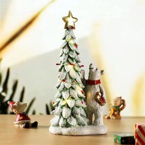img 2 attached to 🐻 HODAO Christmas Decoration: White Bear Desktop Holiday Ornament - Indoor Christmas Tree, Polar Bear Decorations