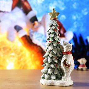 img 1 attached to 🐻 HODAO Christmas Decoration: White Bear Desktop Holiday Ornament - Indoor Christmas Tree, Polar Bear Decorations
