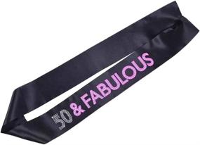 img 2 attached to 🎉 50 and Fabulous Birthday Sash: Stylish Black Satin Sash with White and Pink Lettering for Women and Men, Perfect Party Supplies, Decorations, and Gag Gift - 1 pc