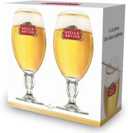 🍺 stella artois chalice - 2-pack gift set - authentic 33 cl / 11.2 oz. capacity beer glasses logo