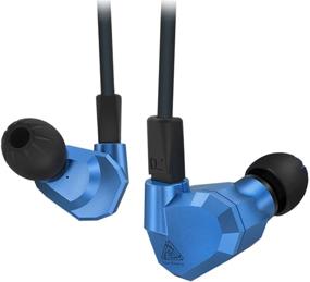 img 4 attached to 🎧 ERJIGO KZ ZS5 Quad Driver Headphones - High Fidelity Extra Bass Earbuds in Blue - Detachable Cable Included