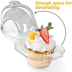 img 2 attached to 🧁 FoodieJoy 60 Pack Stackable Cupcake Containers - Deep Dome, BPA-Free, Clear Plastic - Single Compartment, Disposable Carrier Holder Box - Bulk Count