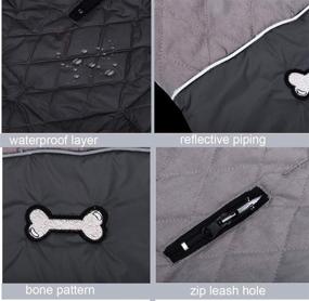 img 3 attached to Winter Windproof Waterproof Reversible Dog Coat for Cold Weather - BONAWEN Dog Jacket