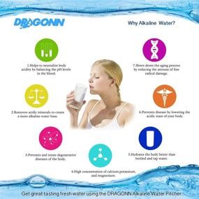 img 2 attached to 🚰 DRAGONN Alkaline Water Pitcher - 3.5 Liters, Including Free Filter, Eliminating Lead, Chlorine, Copper and more, pH 8.5-9.5 Enhancer 2019 Model, DN-KW-WP01