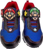 👟 super mario brothers mario and luigi tennis shoes for kids, light-up sneaker, mix and match runner trainer, kids sizes 11 to 3 logo