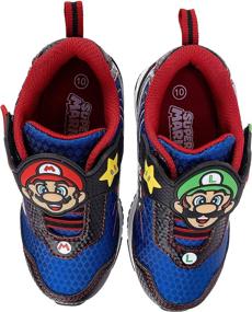 img 1 attached to 👟 Super Mario Brothers Mario and Luigi Tennis Shoes for Kids, Light-Up Sneaker, Mix and Match Runner Trainer, Kids Sizes 11 to 3
