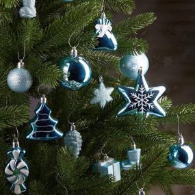 img 1 attached to Shatterproof Light Blue/Silver BRUBAKER 77-Piece Christmas Tree Ornaments