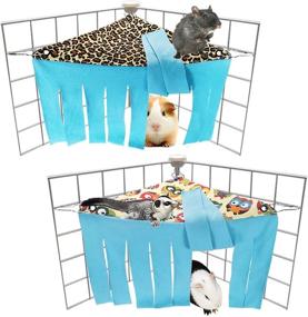 img 4 attached to 🏠 LEFTSTARER Corner Hideout Curtain: Ideal Cage Accessories for Guinea Pigs, Rats, Ferrets, Chinchillas, Sugar Gliders, Bunnies, and More!