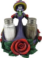 world of wonders catrina figurine: day of the dead spice holder and sugar skulls salt and pepper shakers - 6 inch logo