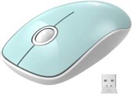 fd v8 2.4g wireless mouse - slim, silent, travel-friendly - battery included - nano receiver - laptop, pc, macbook, chromebook, notebook - mint green logo