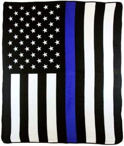 img 4 attached to 👮 Infinity Republic Thin Blue Line Soft Fleece Throw Blanket - Cozy 50x60 Luxury for Living, Bedrooms, Kids' Rooms & Outdoors