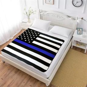 img 1 attached to 👮 Infinity Republic Thin Blue Line Soft Fleece Throw Blanket - Cozy 50x60 Luxury for Living, Bedrooms, Kids' Rooms & Outdoors