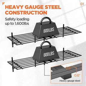 img 3 attached to ORASANT 6x2ft Heavy Gauge Steel Garage Wall Shelving 2-Pack: 1,600 lbs Load, Foldable & Heavy Duty